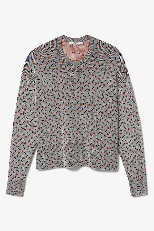 Packshot image of the Tyler Sweatshirt in Brick and Black | Exclude 