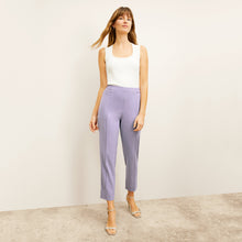 front image of a woman wearing the colby pants in light orchid | Lead