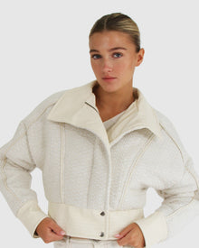 Women | Mad Love Cropped Bomber Jacket | Cream