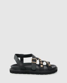 Women | Morning Mood Chunky Stud Sandal | Black