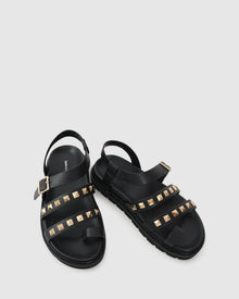 Women | Morning Mood Chunky Stud Sandal | Black