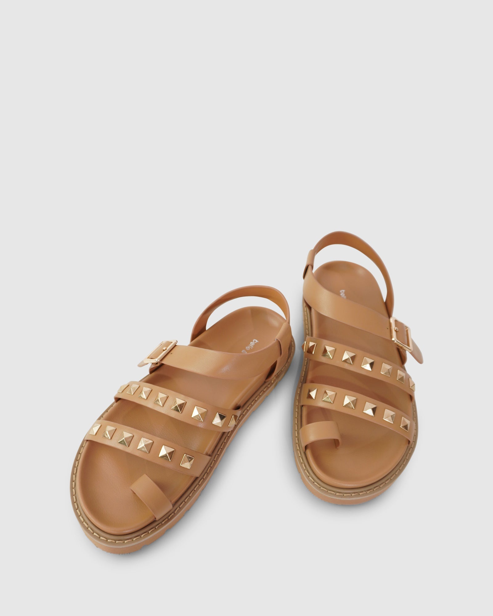 Women | Morning Mood Chunky Stud Sandal | Camel