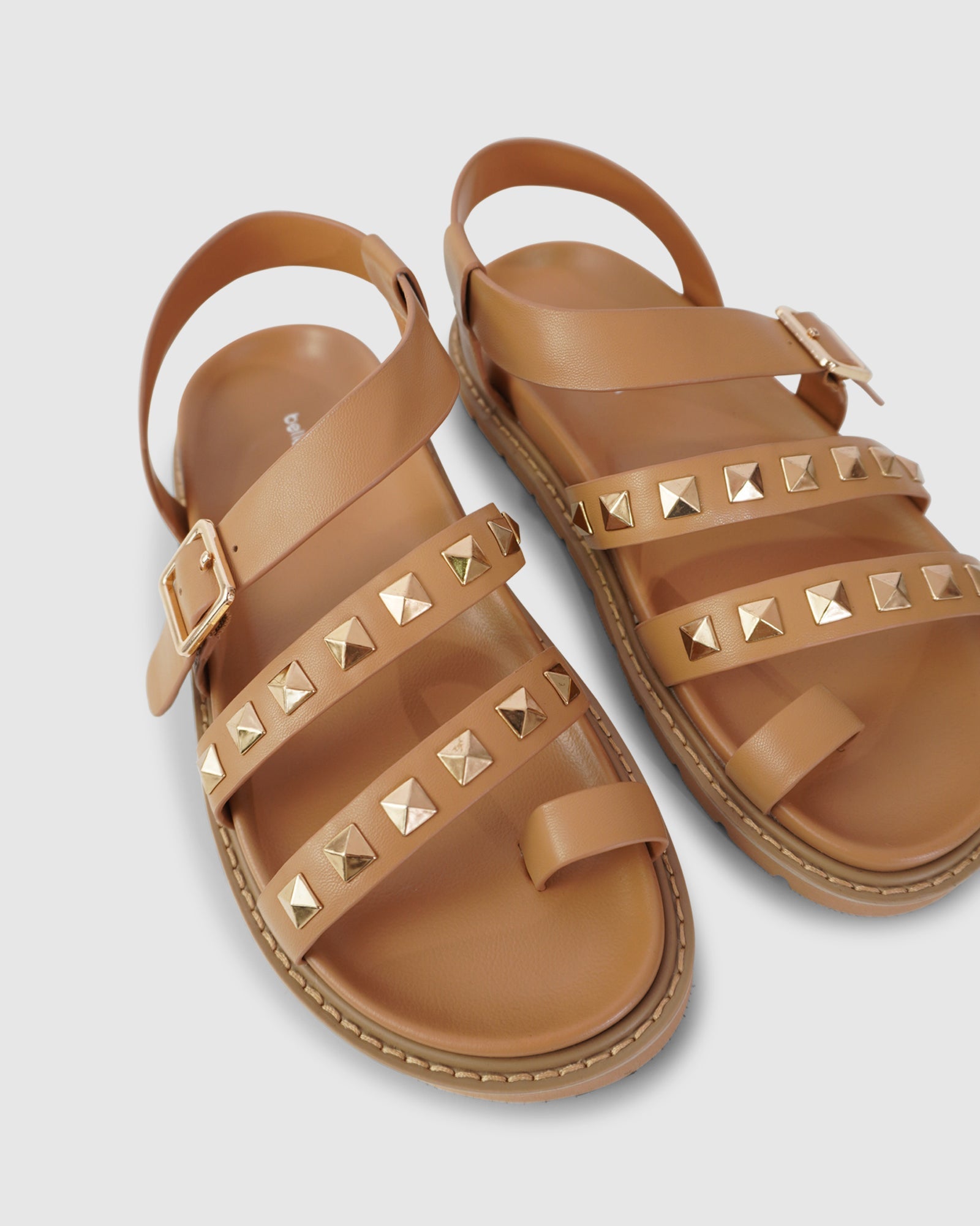 Women | Morning Mood Chunky Stud Sandal | Camel