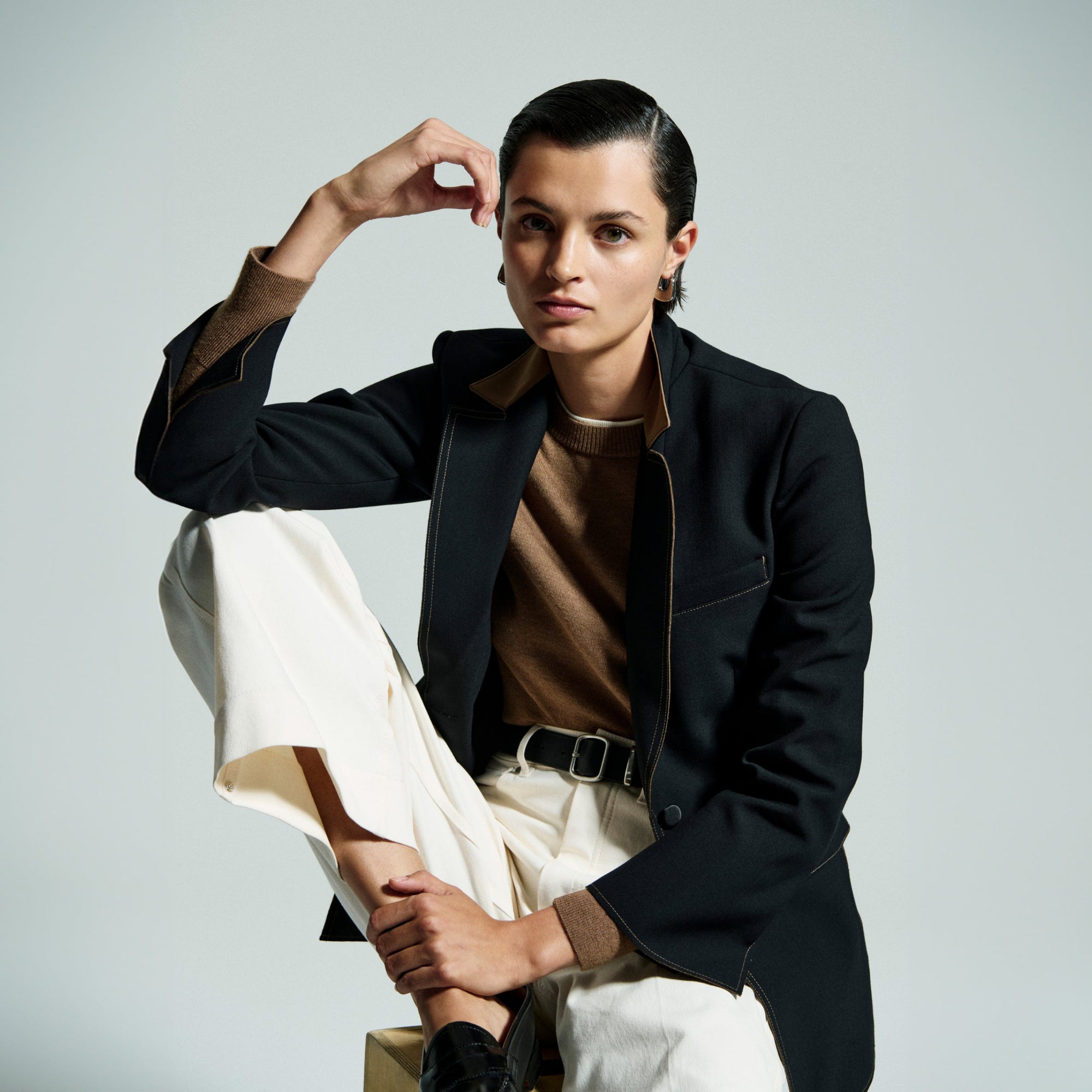 Image of a woman wearing the Harley Jacket | Exclude