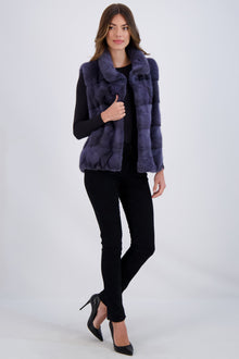 Mink Vest | Women | Blue Gray Cross