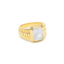 The Mother Of Pearl Valine Ring | Gold Vermeil