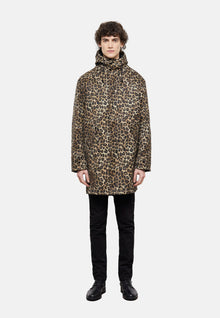 Long Parka With Print Hood | Men | Leopard