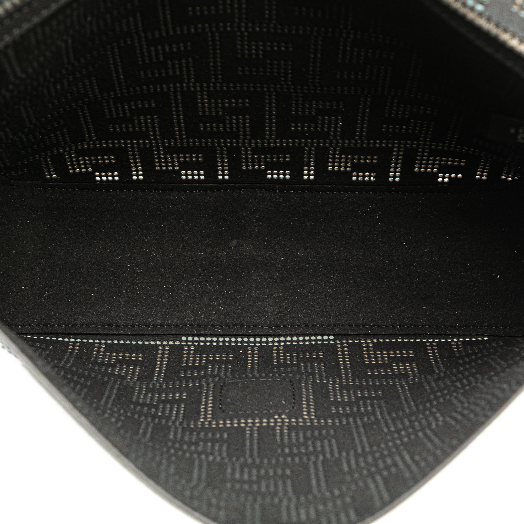 Fendi | Pre-Owned Medium Zucca Perforated Leather Baguette Messenger Bag | Blue/Light Blue