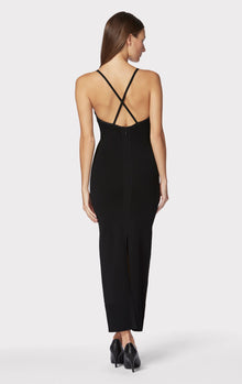 Mixed Pointelle Strappy Gown | Black