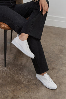 Kit Low Top Leather Sneakers | White Pebble