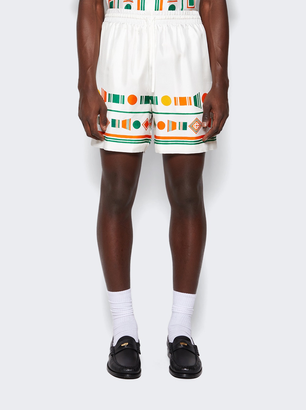 Men | CASABLANCA | Playful Eagle Shorts | White