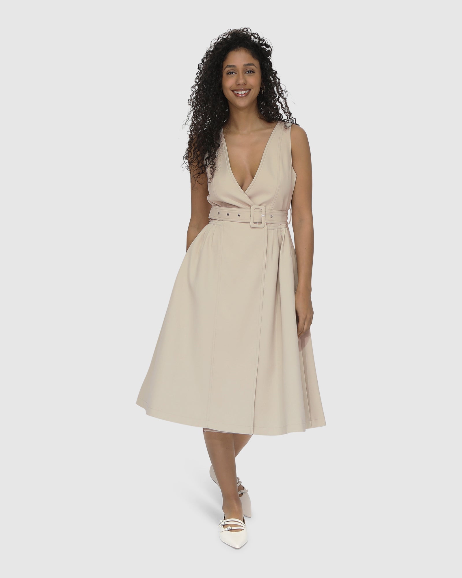 Women | Miss Independence Midi Dress | Sand