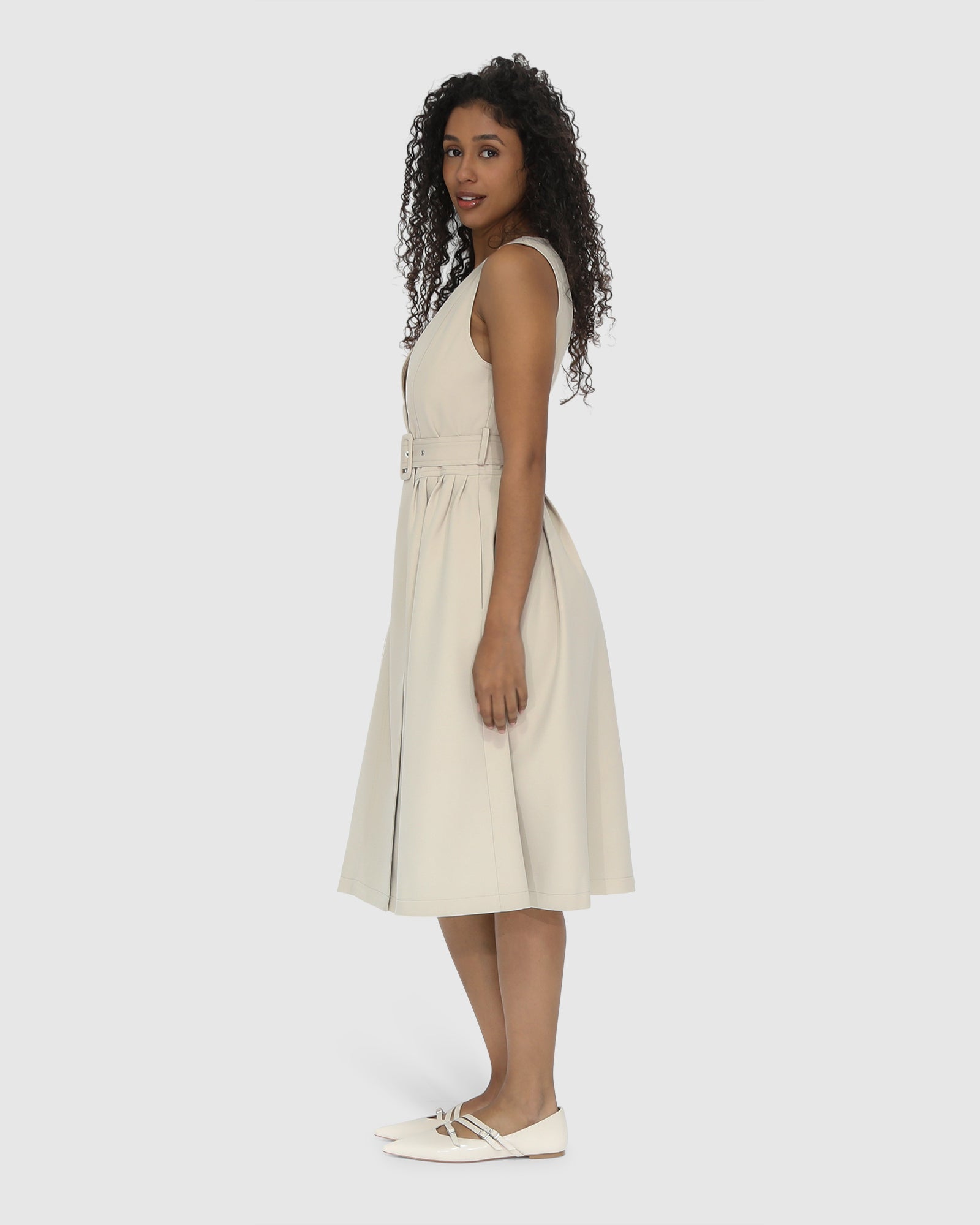 Women | Miss Independence Midi Dress | Sand
