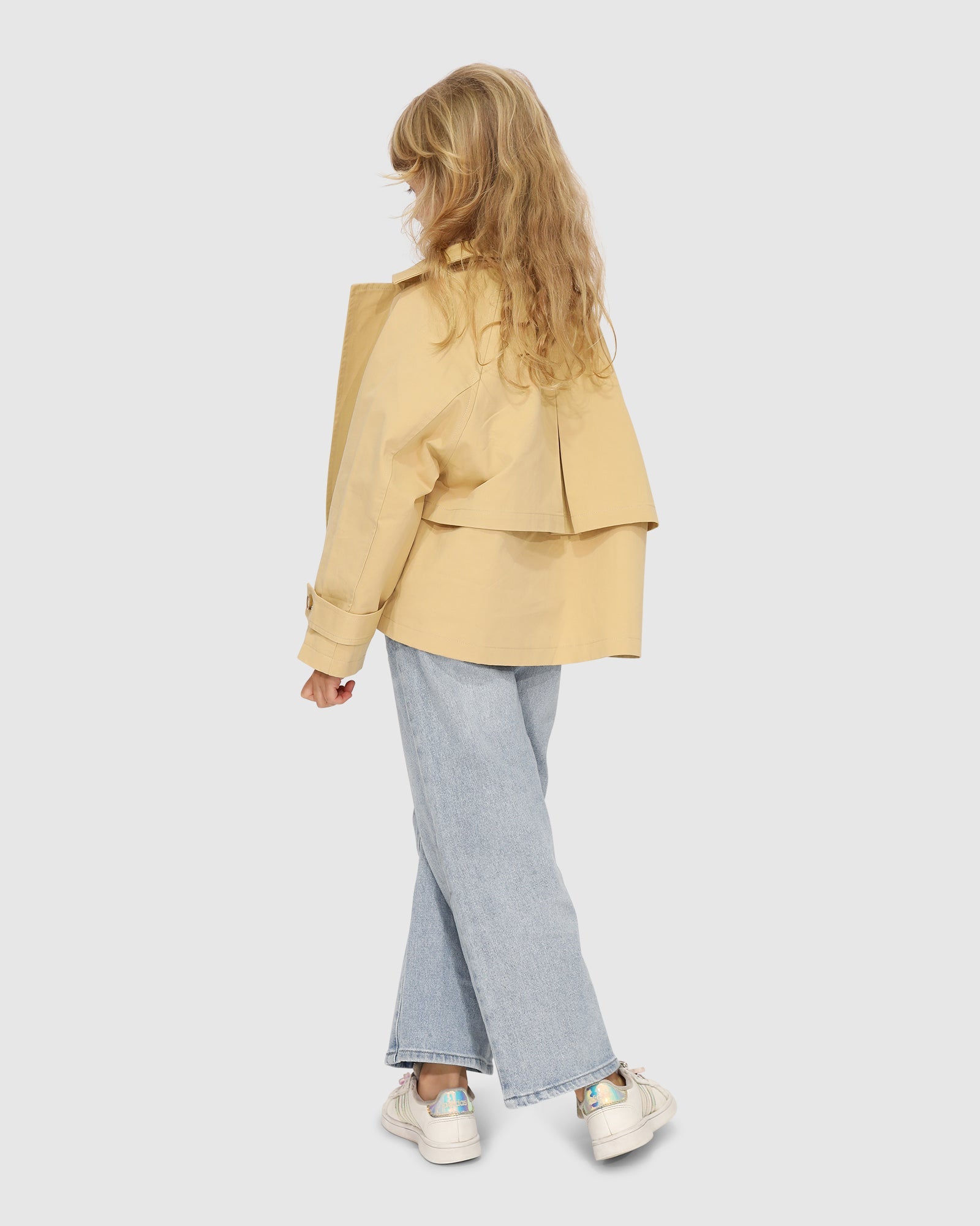 Kids | Matilda Cropped Trench Jacket | Khaki