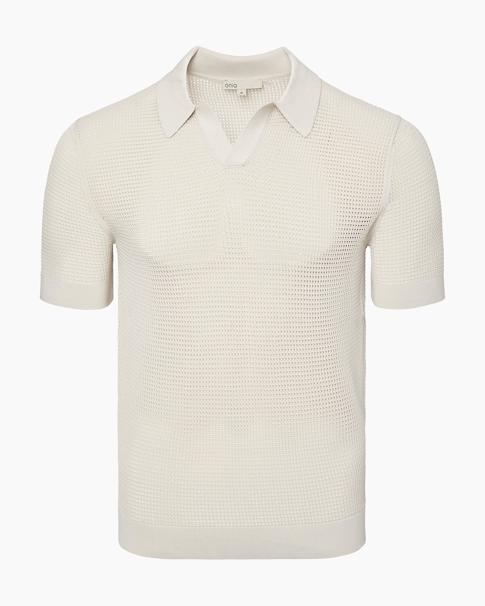 Mens | Mesh Knit Polo | Stone