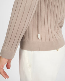 Mens | Extra Fine Merino Wool Johnny Collar Polo | Oxford Tan