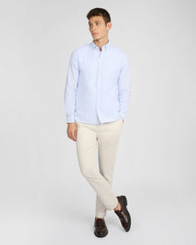 Mens | Oxford Long Sleeve Button Down Shirt | Light Blue/White