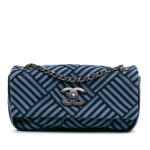 Chanel | Pre-Owned Canvas Stripe Flap Bag | BlueBlack