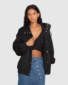 Women | Most Wanted Suede Bomber Jacket | Black