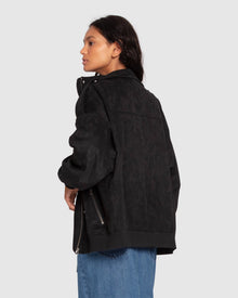 Women | Most Wanted Suede Bomber Jacket | Black