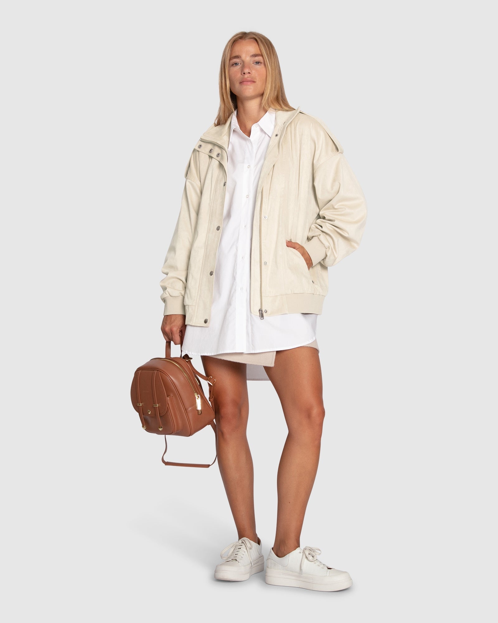 Women | Most Wanted Suede Bomber Jacket | Cream