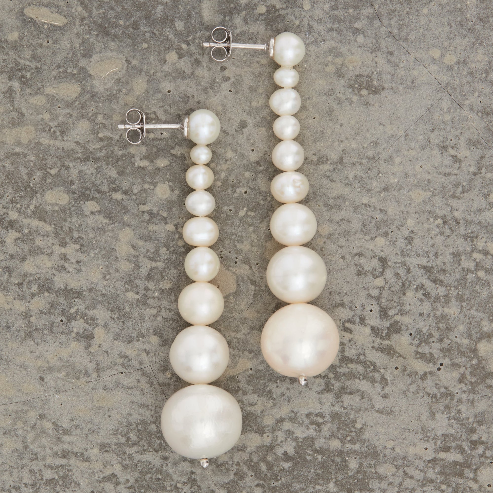 Naoko Earrings | Sterling Silver | Freshwater Pearls