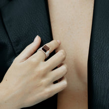 Pixel Ring | Silver | Smokey Quartz