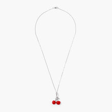 Cherry Necklace | Sterling Silver | Red Enamel/Cubic Zirconia