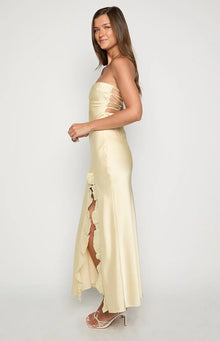 Mackenna Strapless Maxi Dress | Yellow