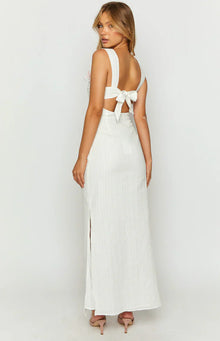 Magnus Tie Back Maxi Dress | White