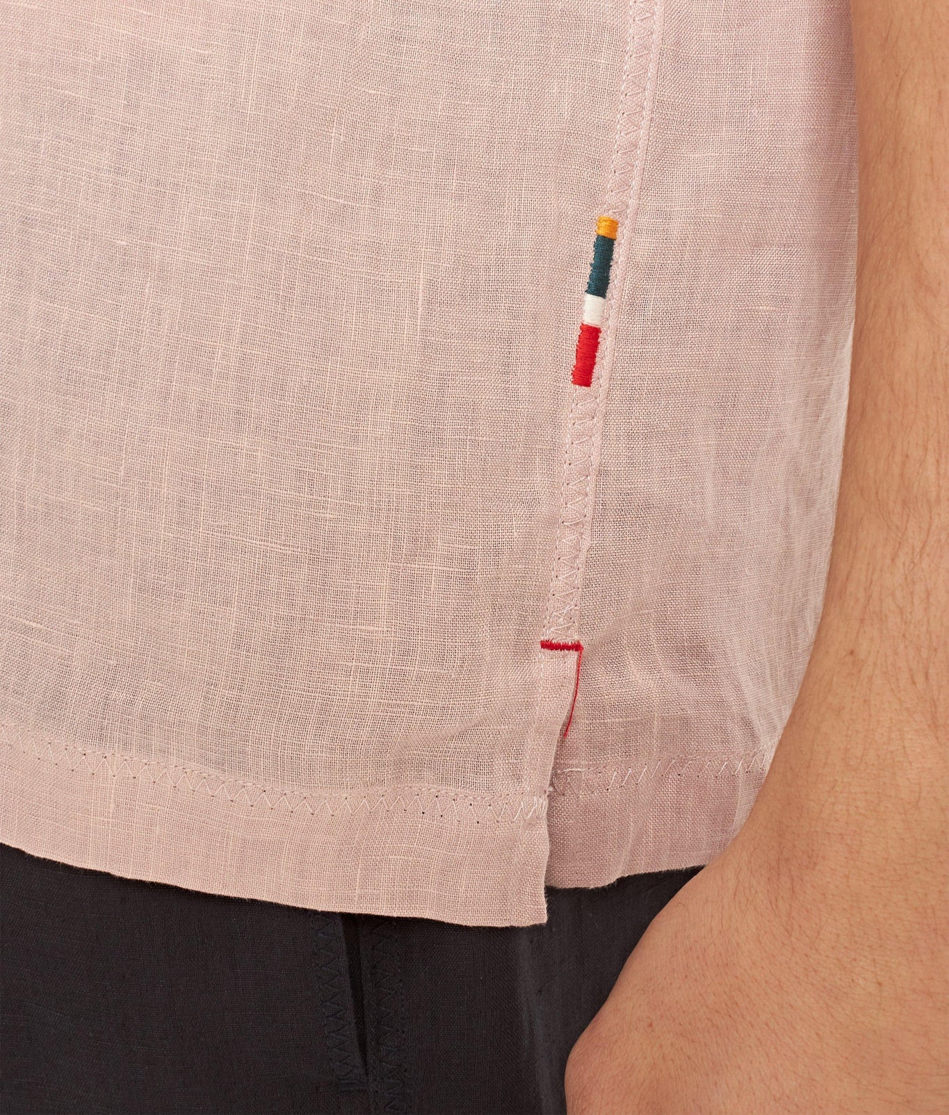 Maitan Relaxed Fit Capri Collar Italian Linen Shirt | Seashell Pink