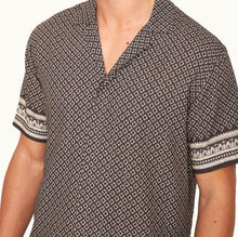 Maitan Solmio Print Relaxed Fit Capri Collar Shirt | Truffle