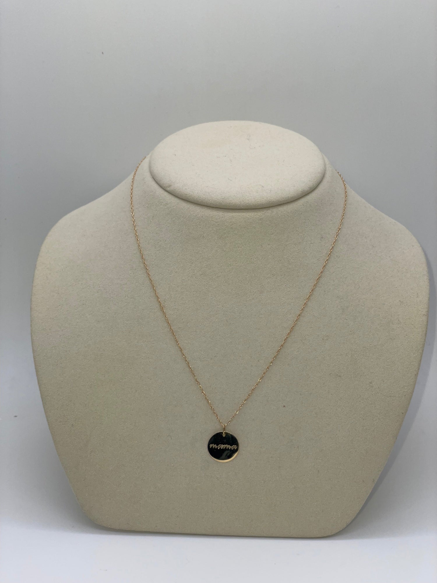 Mama Cutout Disc Necklace