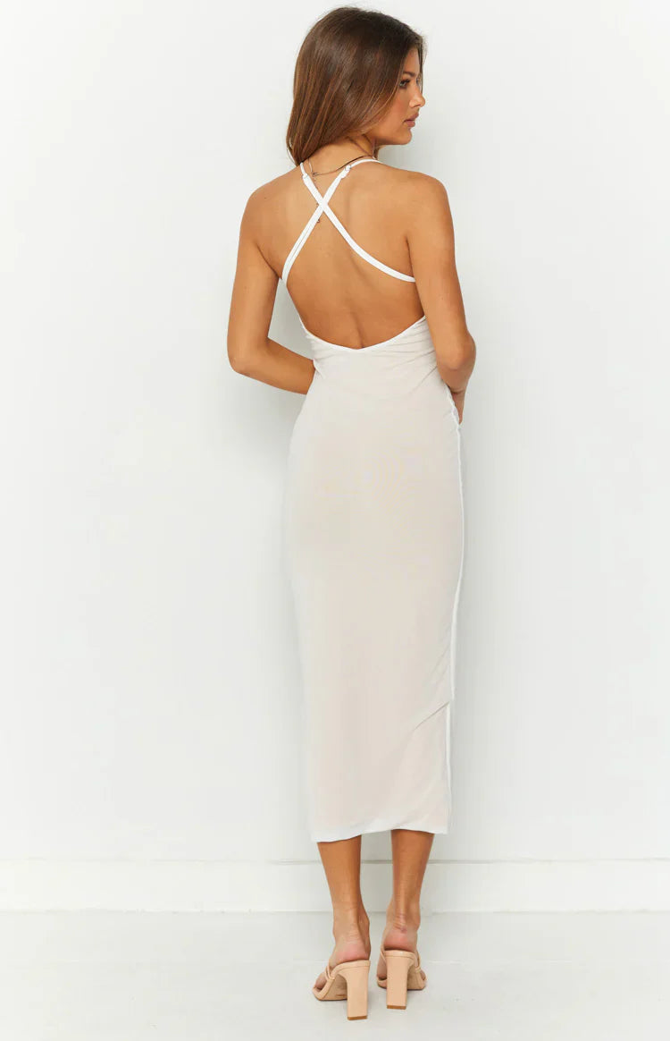 Marlow Mesh Midi Dress | White