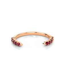 Women | Ruby Cosmic Light Open Shank Band V1 | 14k Rose Gold