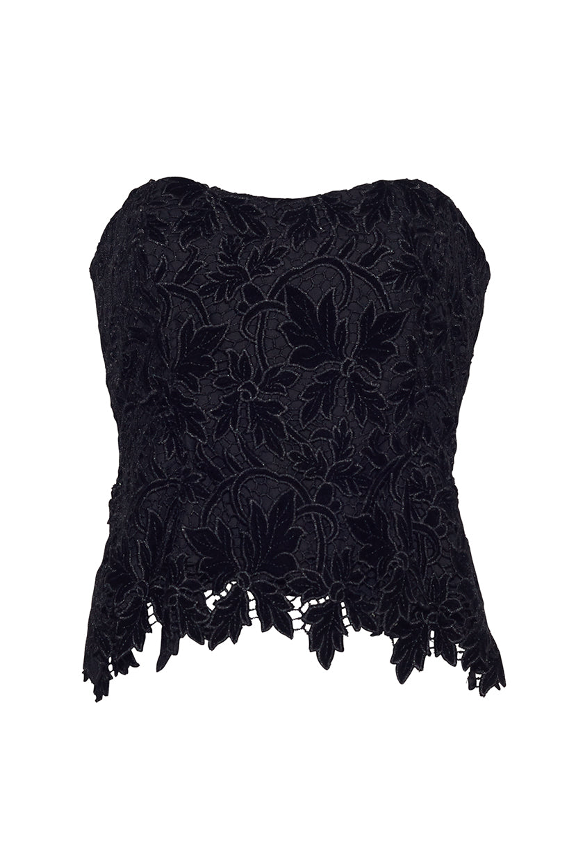 Martin Top | Black Velvet Lace