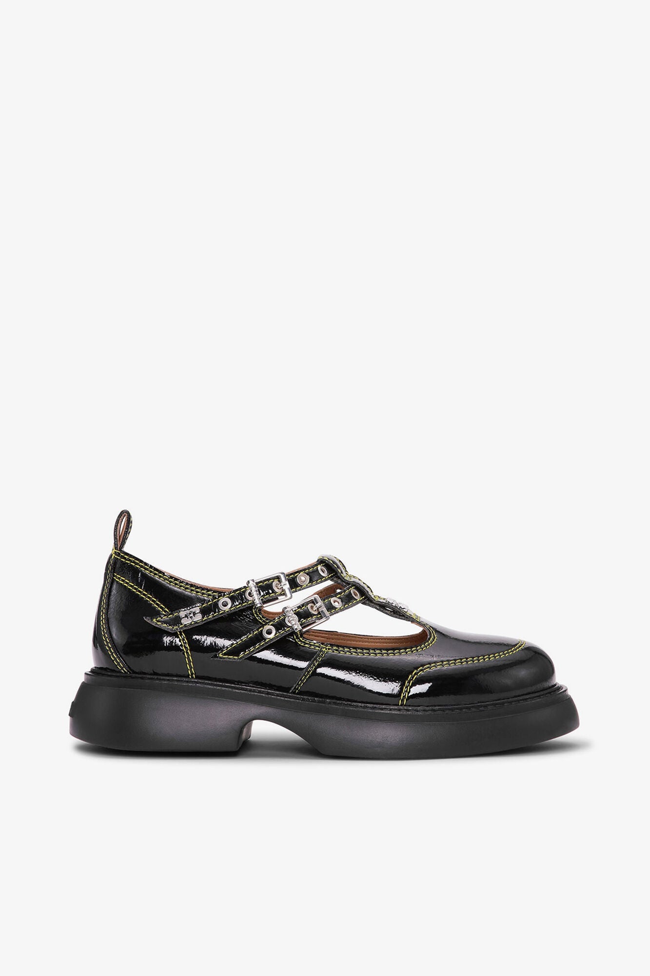 Mary Jane Shoes | Black/Yellow