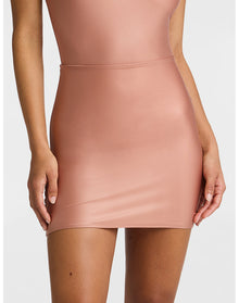 Matte Metallic Micro-Mini Skirt | Desert Rose