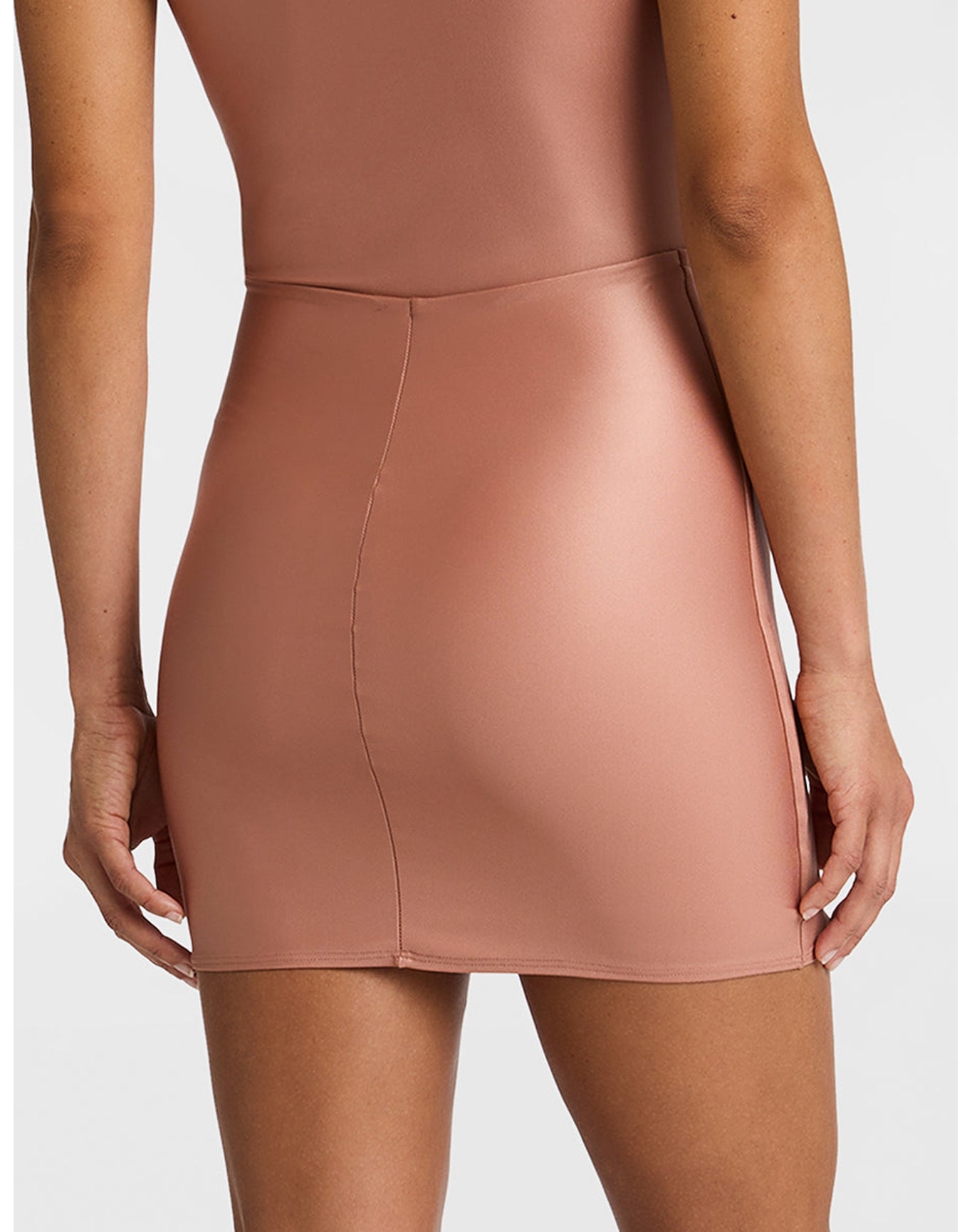 Matte Metallic Micro-Mini Skirt | Desert Rose