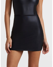 Matte Metallic Micro-Mini Skirt | Oxide