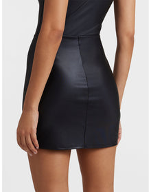 Matte Metallic Micro-Mini Skirt | Oxide