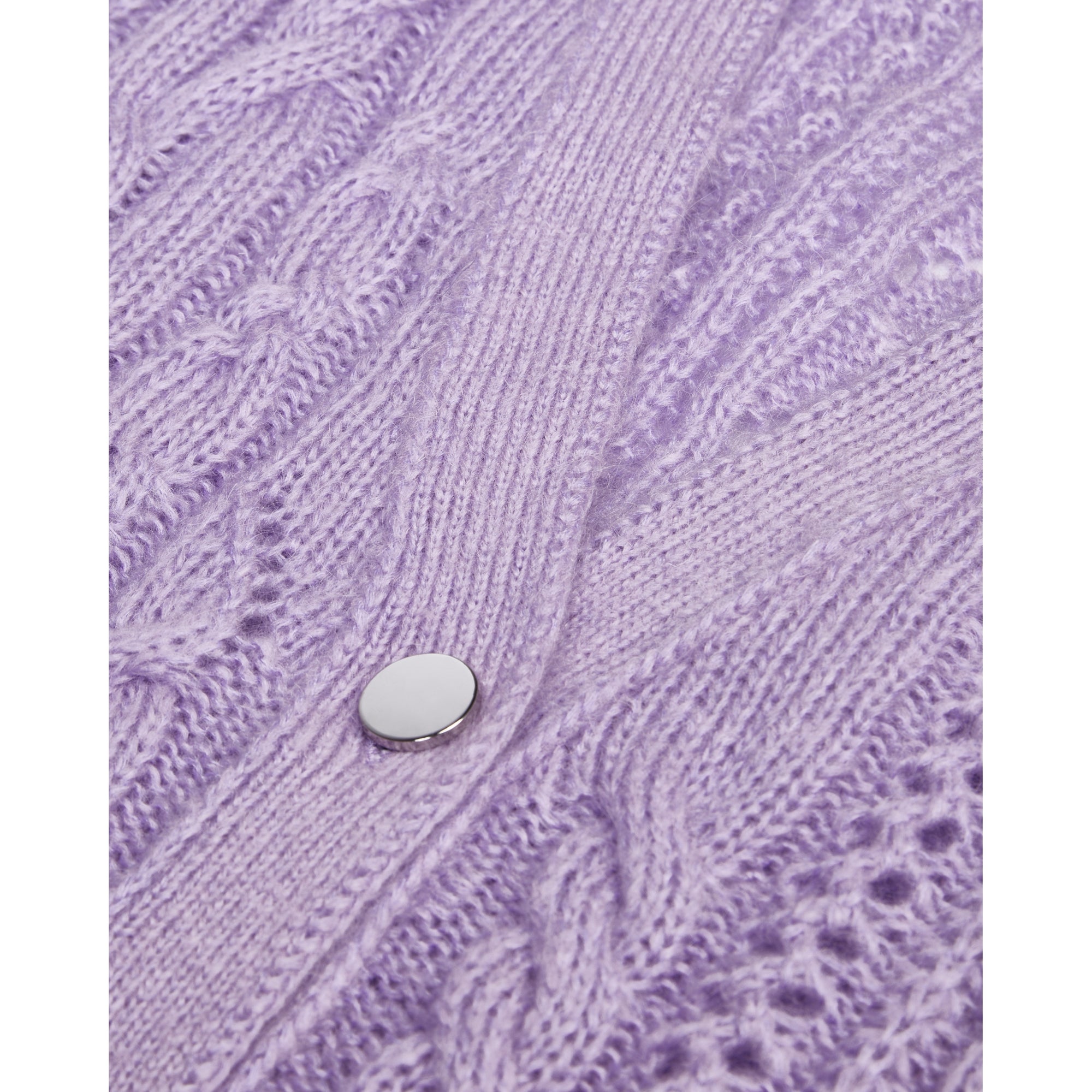 Mauve Cable-Knit Wool-Blend Cardigan | Women | Violet