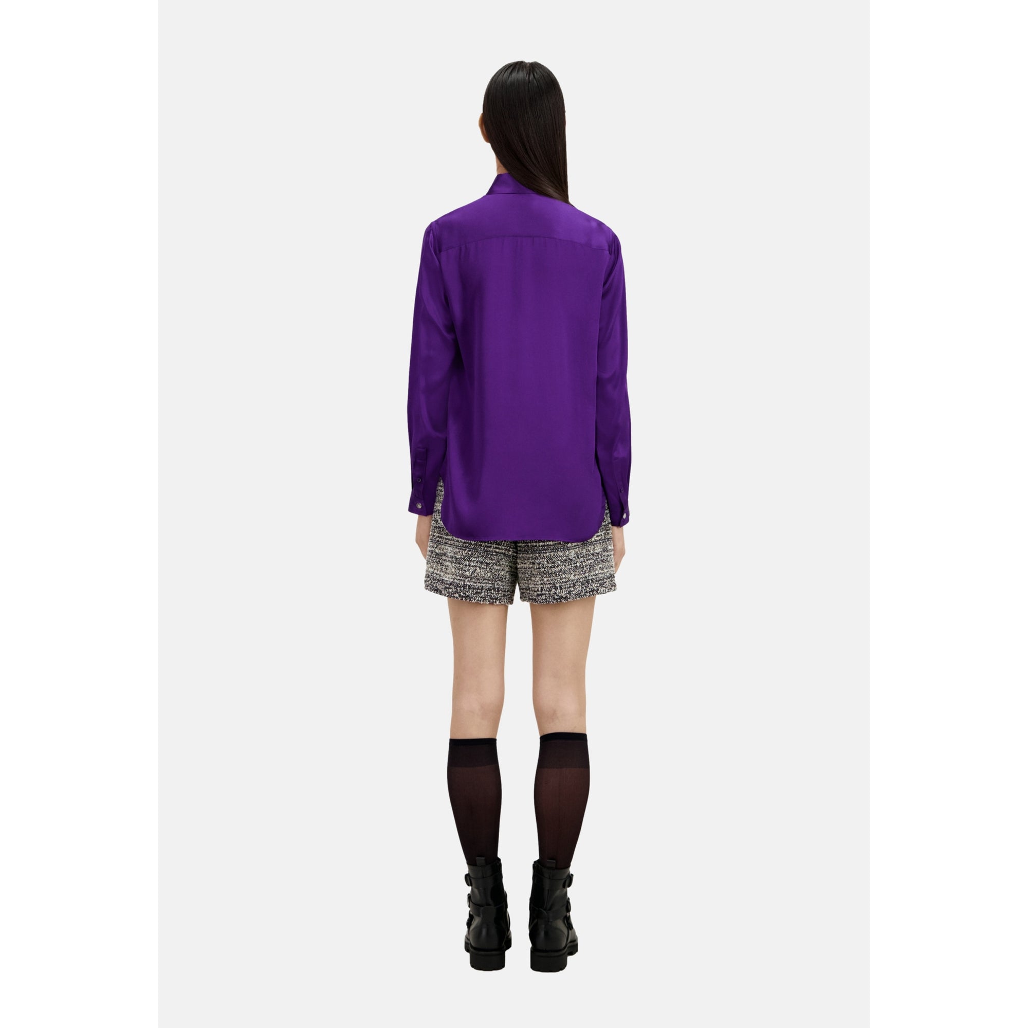 Mauve Satin Silk Shirt | Women | Purple