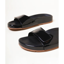 May Velcro-Strap Flat Sandal | Black