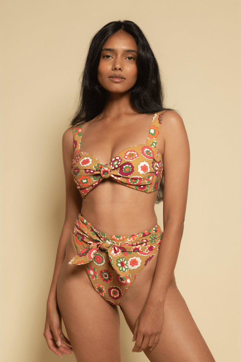Paula Tie Up Bikini Bottom | Mazzy Floral