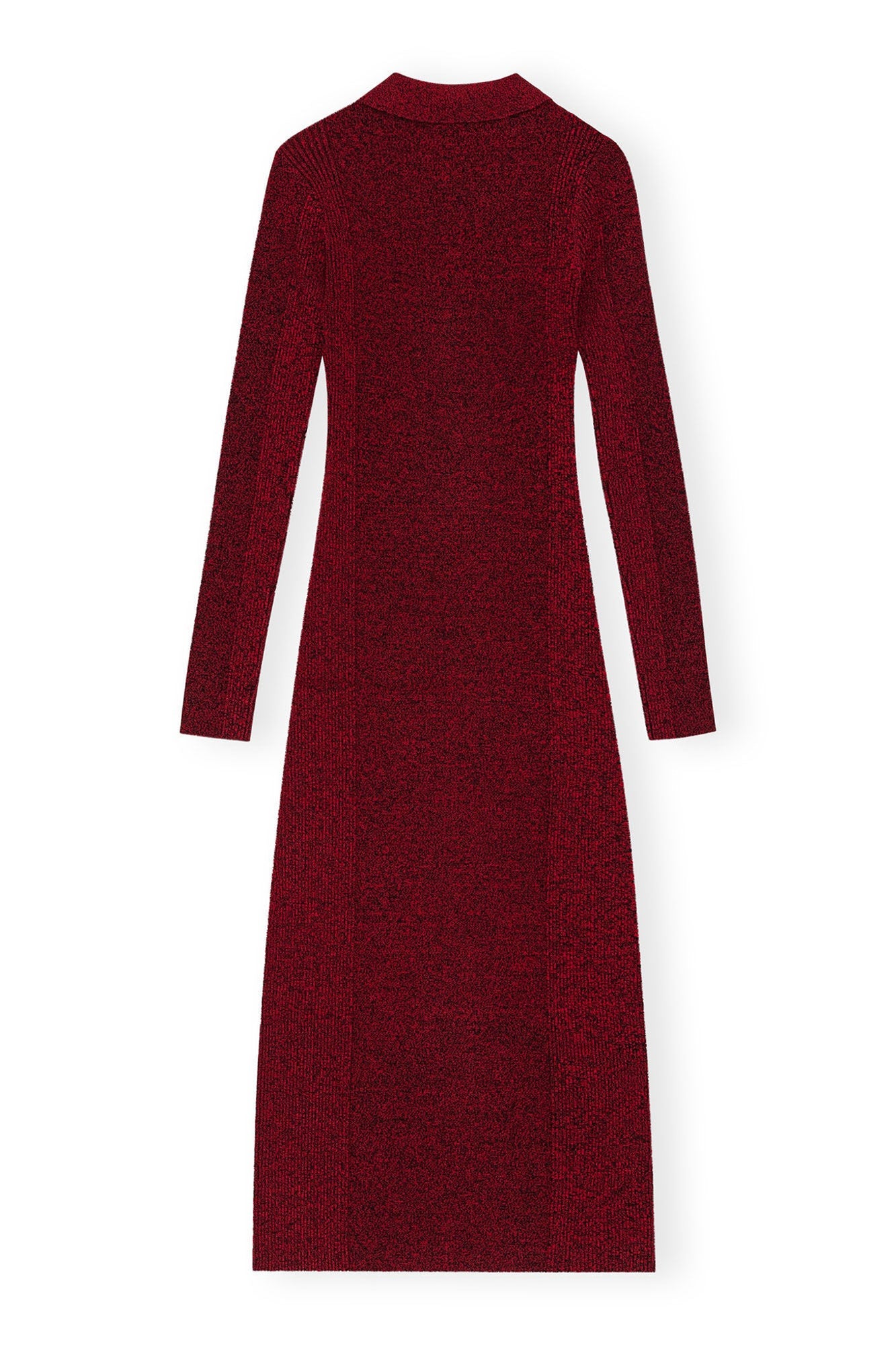 Melange Rib Polo Dress | High Risk Red