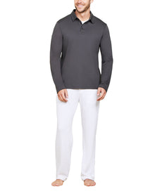 Men | MC Pima Long Sleeve Polo | Carbon