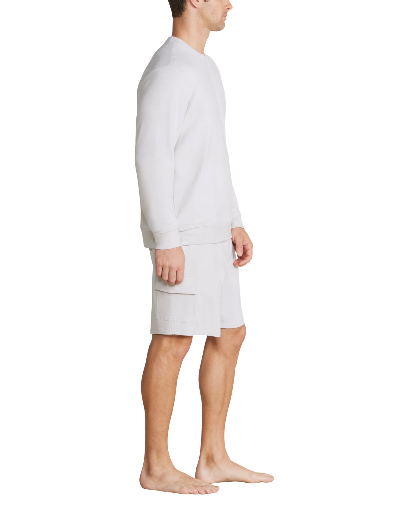 Men | MC s Brushed Fleece Split Neck Pullover | Silver