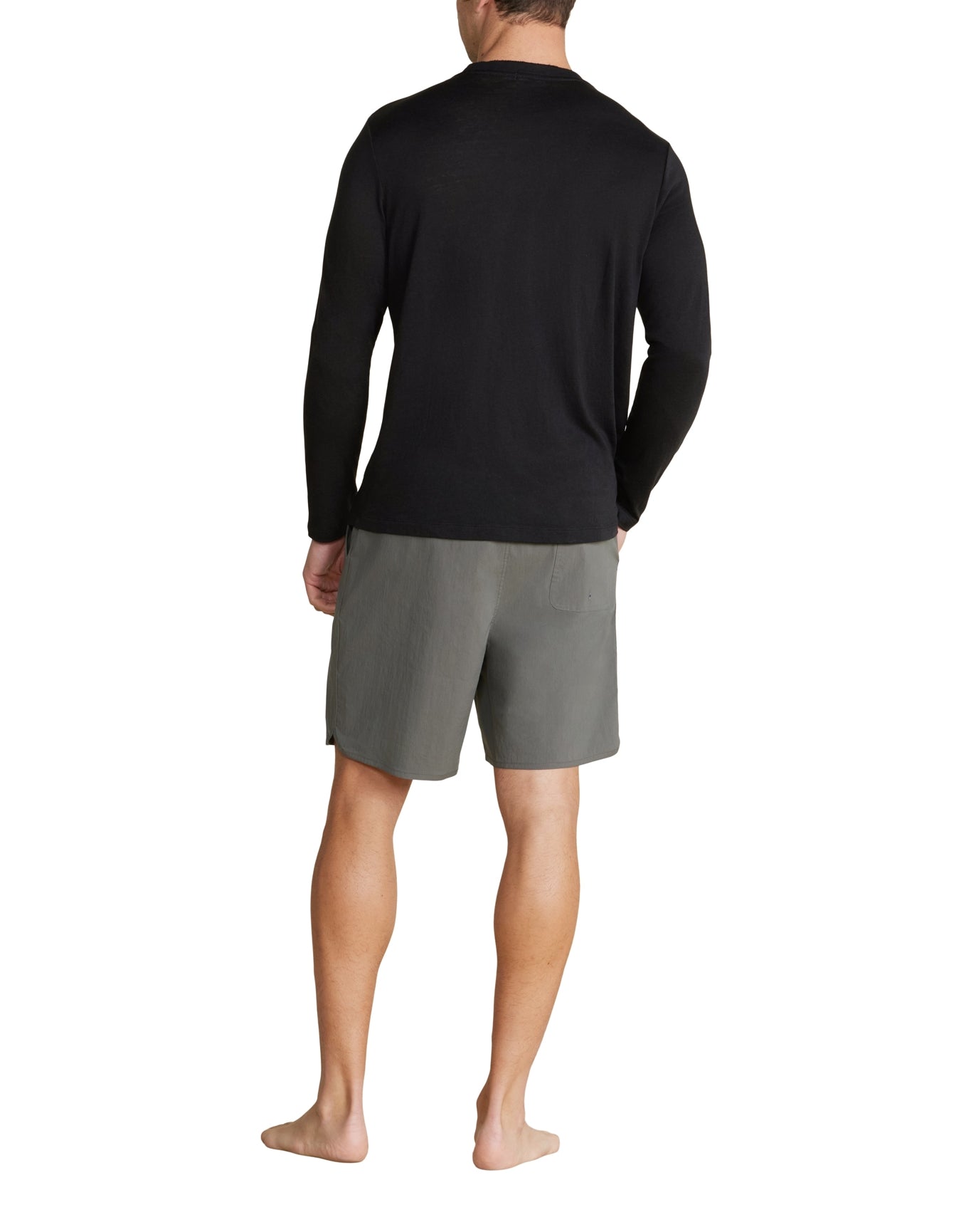 Men | MC s Slub Burnout Cut Neck Long Sleeve Tee | Black