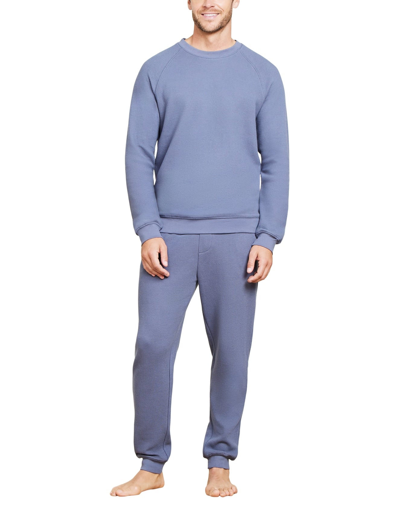 Men | MC s Waffle Knit Raglan Pullover | Cosmic Blue